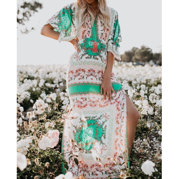 Vici Dresses & Skirts - Vici Aimee Printed Kimono Maxi Dress